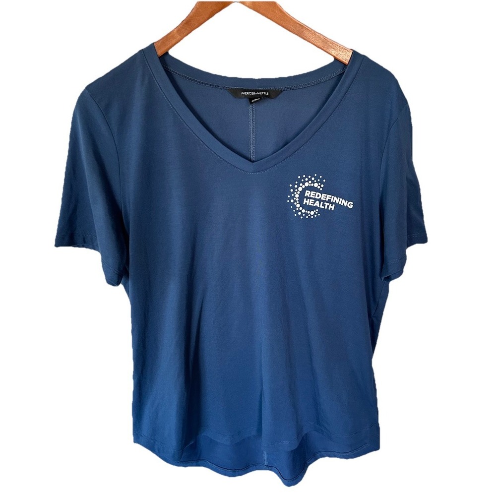 Women's Mercer + Mettle Health Short Sleeve Breathable Navy Blue T-shirt Size L
